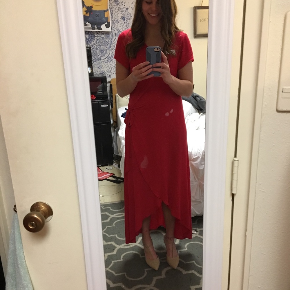 Red maxi dress
